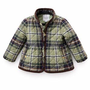 Janie and Jack The Equestrian Plaid Jacket- Green- 12-18 months